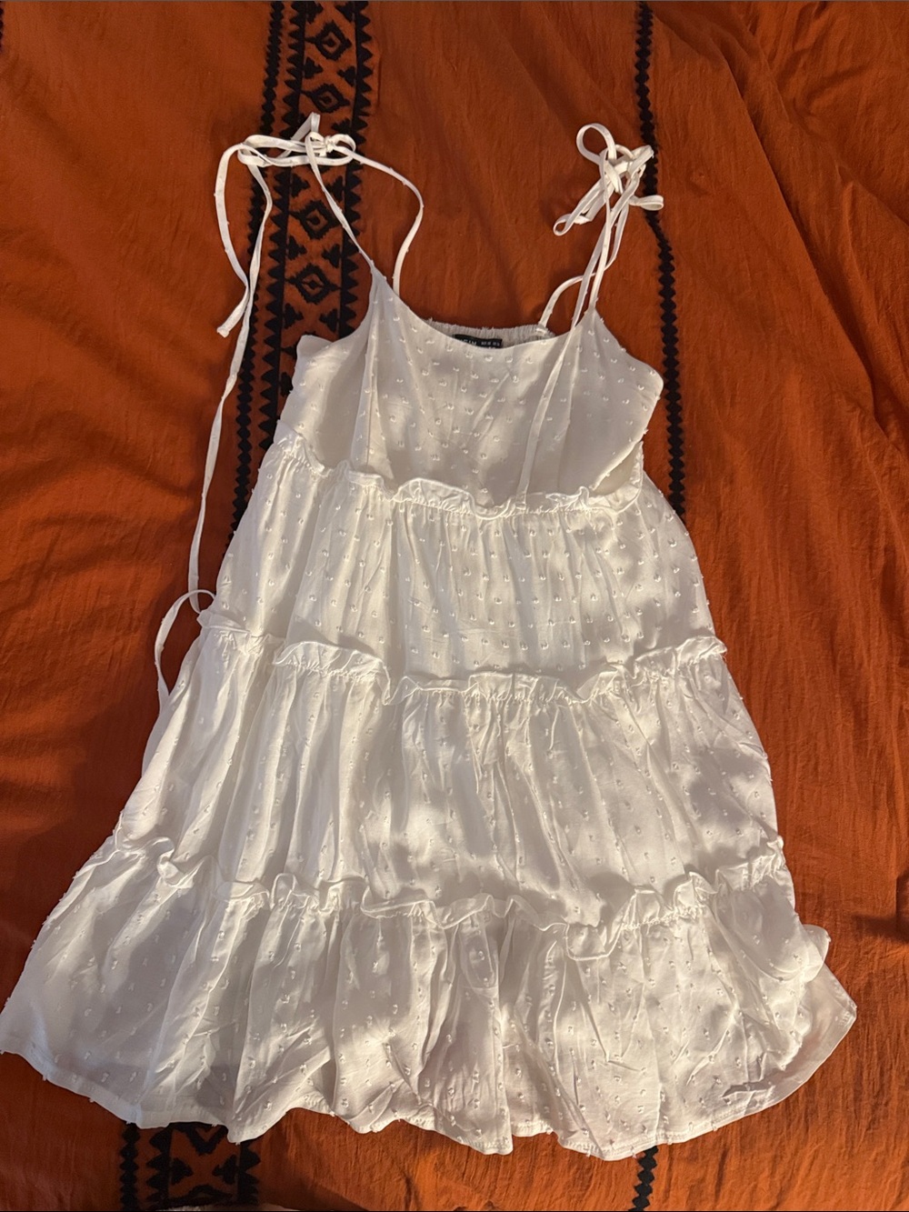 White Smocked Eyelet Top
